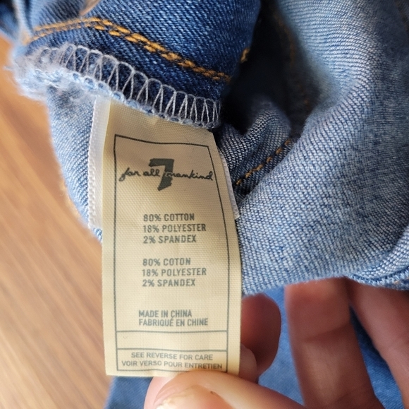 7 For All Mankind Baby Girl Denim Overalls Size 12M - Picture 2 of 7